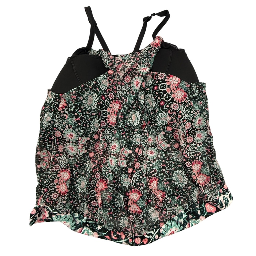 Cacique Swim Tankini Women Plus 22 Floral Mesh Overlay Wireless Lane Bryant New